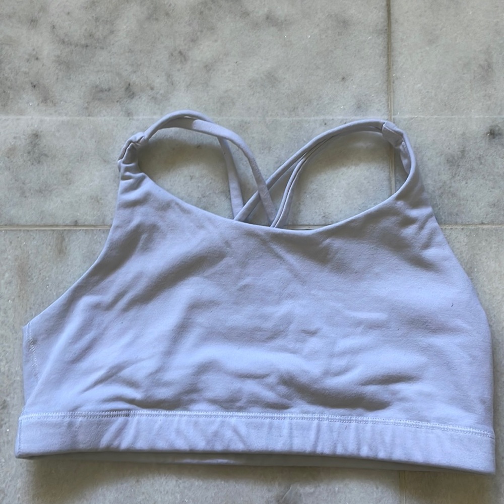 Athleta Girl White Strappy Sports Bra